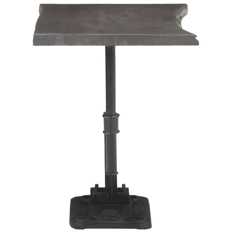 Side Table Grey 45x35x48 cm Solid Acacia Wood & Cast Iron - Payday Deals