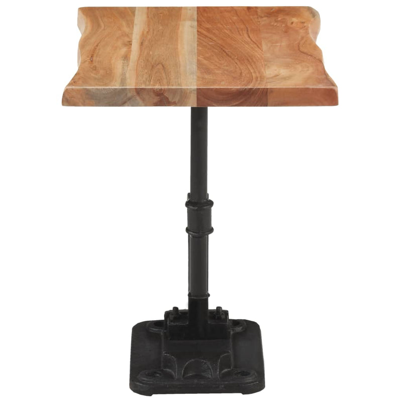 Side Table Light Wood 45x35x48 cm Solid Acacia Wood & Cast Iron