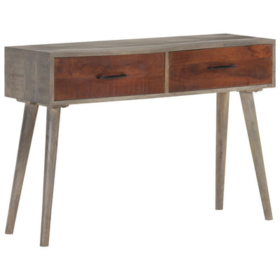 Console Table Grey 110x35x75 cm Solid Rough Mango Wood - Payday Deals