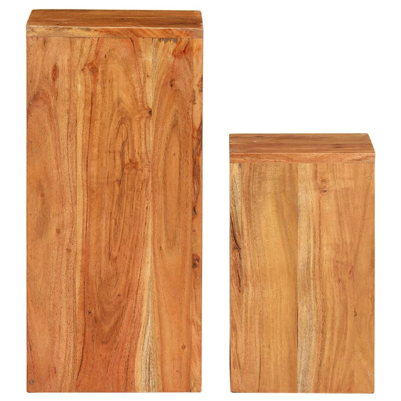 Side Tables 2 pcs Solid Acacia Wood