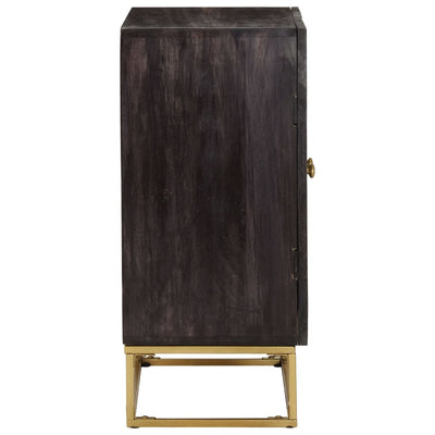 Sideboard Black 60x35x75 cm Solid Mango Wood