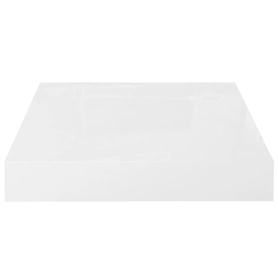 Floating Wall Shelves 2 pcs High Gloss White 23x23.5x3.8 cm MDF
