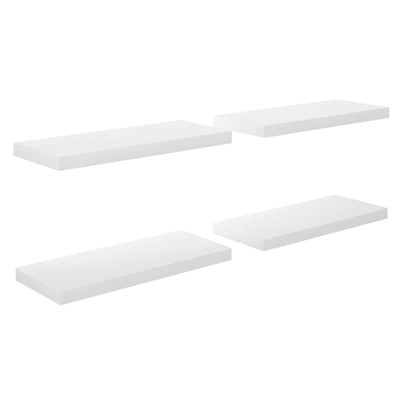 Floating Wall Shelves 4 pcs High Gloss White 60x23.5x3.8 cm MDF