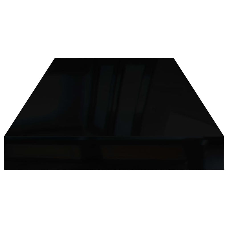 Floating Wall Shelf High Gloss Black 60x23.5x3.8 cm MDF