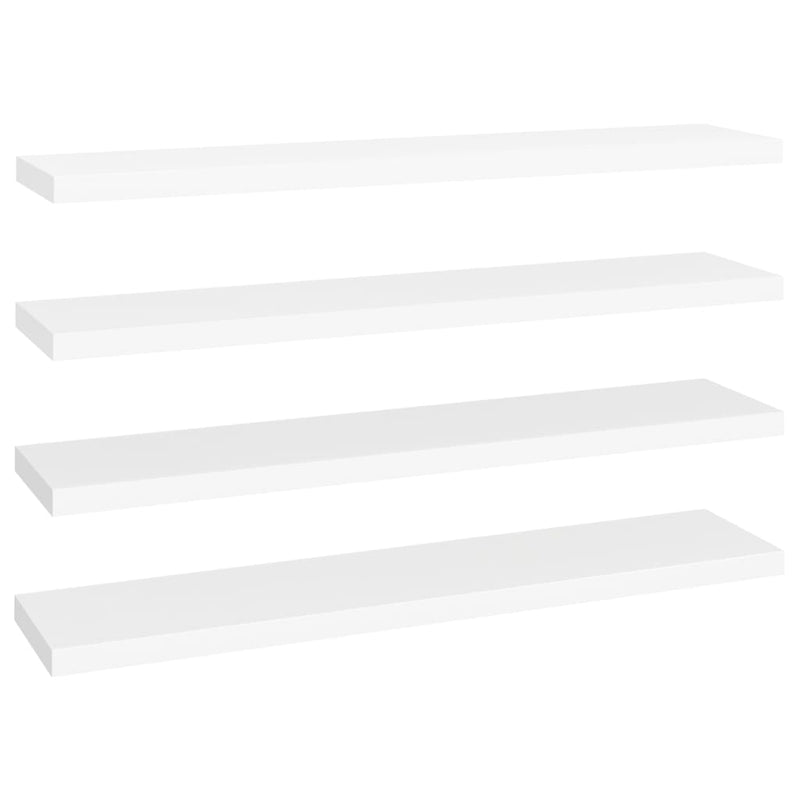 Floating Wall Shelves 4 pcs White 120x23.5x3.8 cm MDF