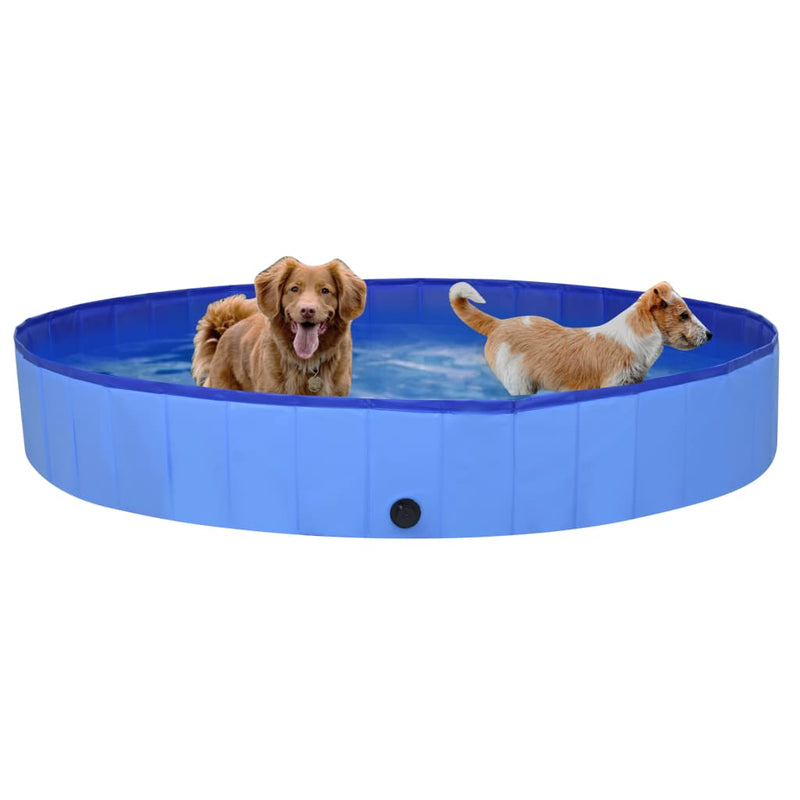 Foldable Dog Swimming Pool Blue 200x30 cm PVC