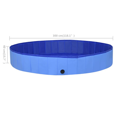 Foldable Dog Swimming Pool Blue 300x40 cm PVC