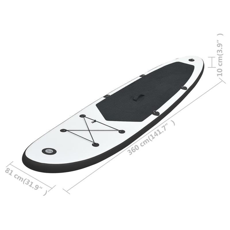 Inflatable Stand up Paddle Board Set Black and White