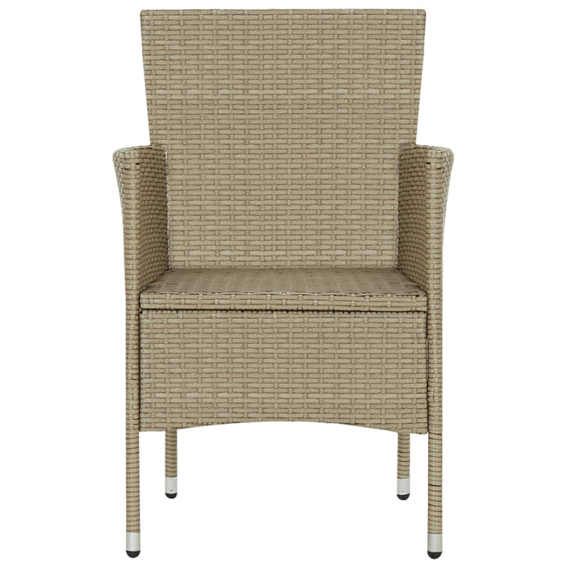 Garden Dining Chairs 2 pcs Poly Rattan Beige