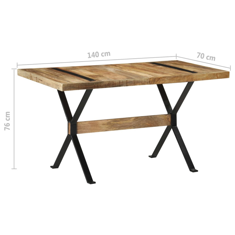 Dining Table 140x70x76 cm Rough Mango Wood