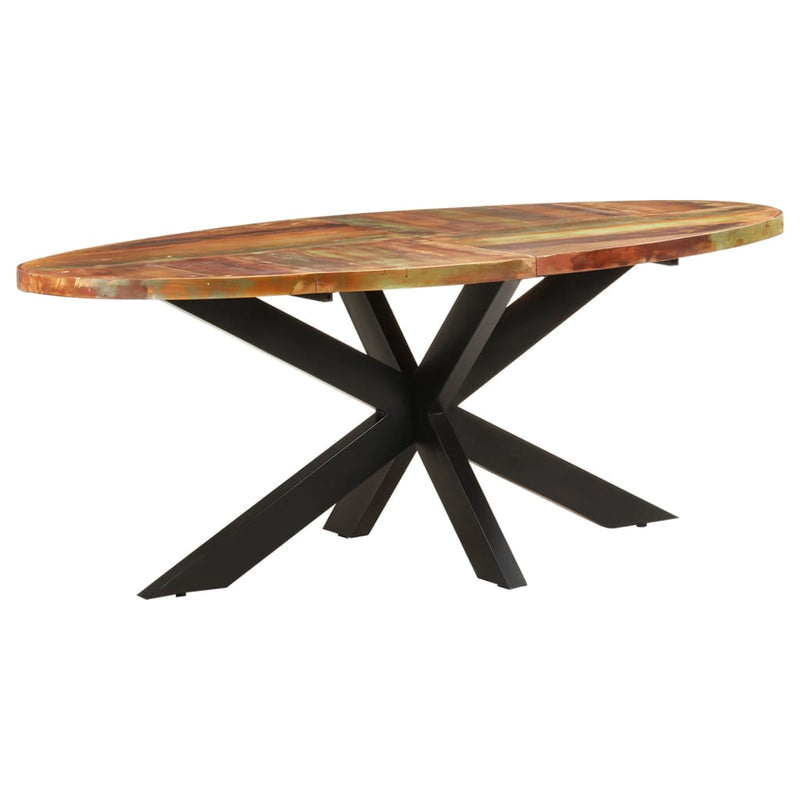 Dining Table Oval 200x100x75 cm Solid Reclaimed Wood