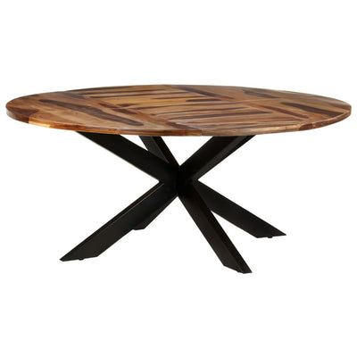 Dining Table Round 175x75 cm Acacia Wood with Sheesham Finish