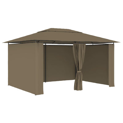 Garden Marquee with Curtains 4x3 m Taupe 180 g/m²
