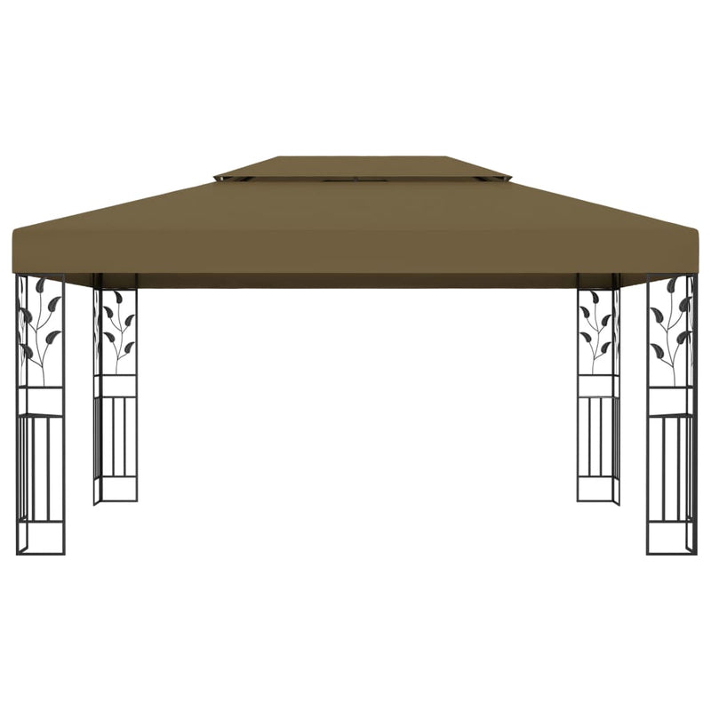 Gazebo with Double Roof 3x4 m Taupe 180 g/m²