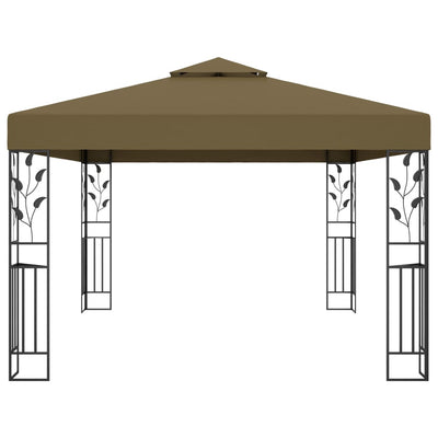 Gazebo with Double Roof 3x4 m Taupe 180 g/m²