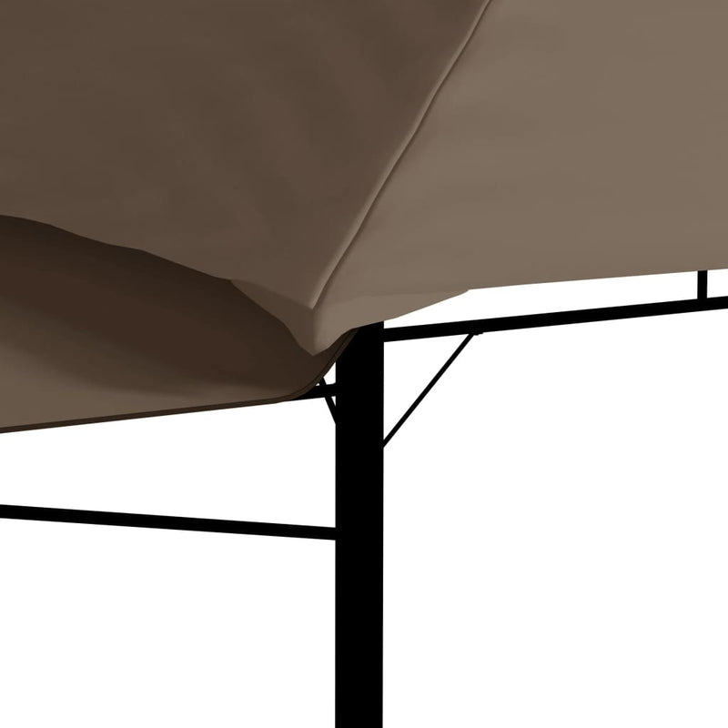 Gazebo with Double Extending Roofs 3x3x2.75 m Taupe 180g/m² - Payday Deals