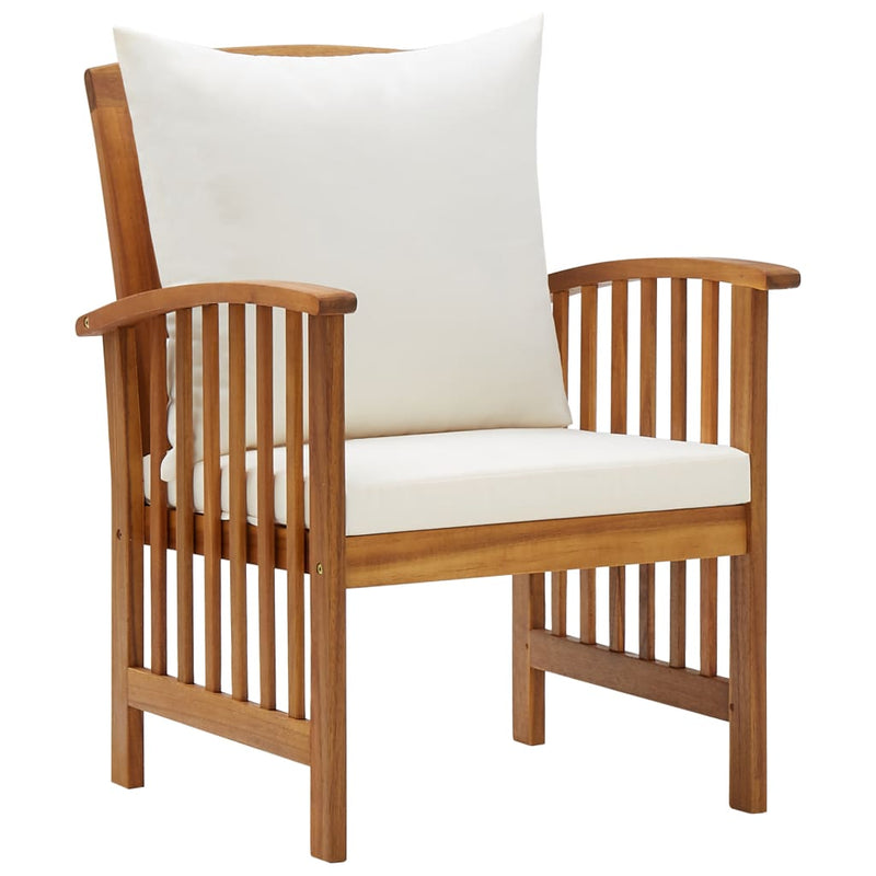 Garden Chairs with Cushions 2 pcs Solid Acacia Wood - Payday Deals