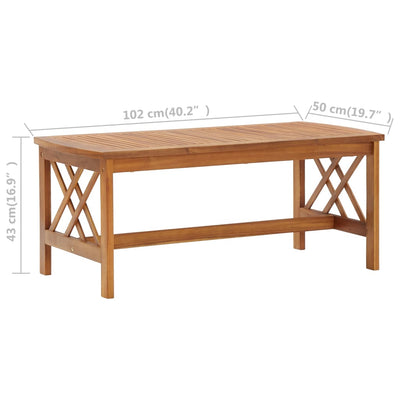 Coffee Table 102x50x43 cm Solid Acacia Wood - Payday Deals