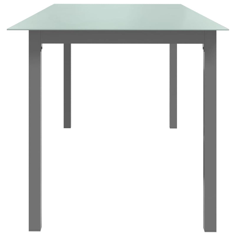 Garden Table Light Grey 190x90x74 cm Aluminium and Glass - Payday Deals