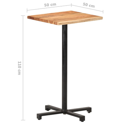 Bar Table with Live Edges 50x50x110 cm Solid Acacia Wood