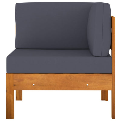 2 Piece Garden Lounge Set with Dark Grey Cushions Acacia Wood - Payday Deals