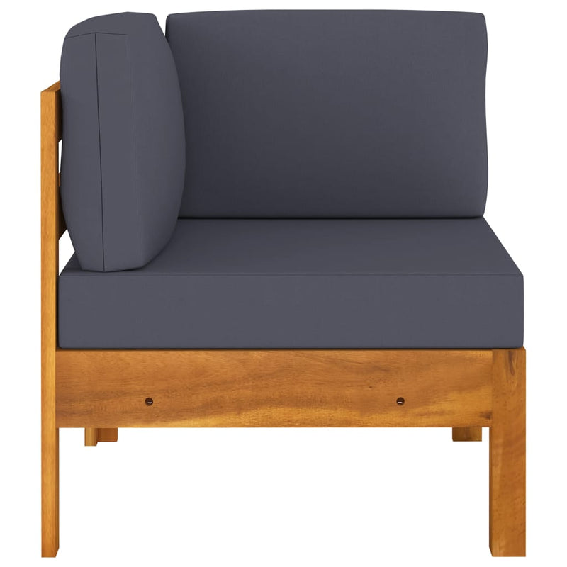 2 Piece Garden Lounge Set with Dark Grey Cushions Acacia Wood - Payday Deals