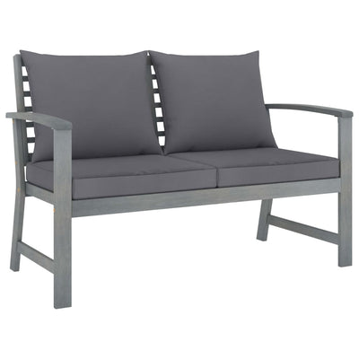 Garden Bench 120 cm with Dark Grey Cushion Solid Acacia Wood - Payday Deals