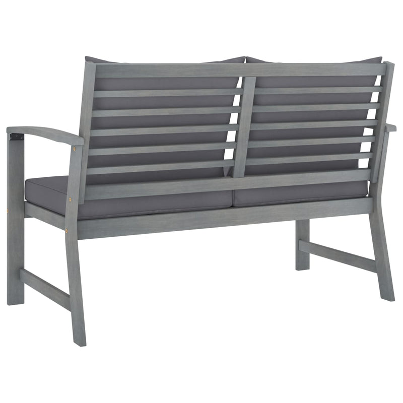 Garden Bench 120 cm with Dark Grey Cushion Solid Acacia Wood - Payday Deals