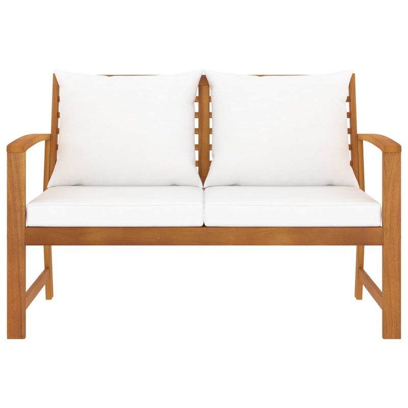 Garden Bench 120 cm with Cream Cushion Solid Acacia Wood - Payday Deals