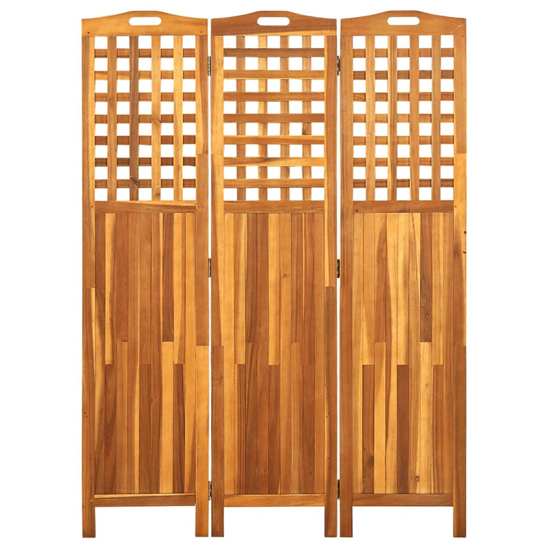 3-Panel Room Divider 121x2x170 cm Solid Acacia Wood - Payday Deals