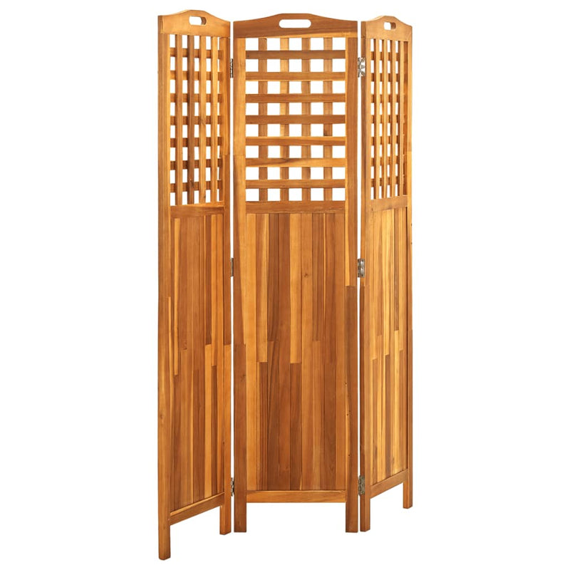 3-Panel Room Divider 121x2x170 cm Solid Acacia Wood - Payday Deals