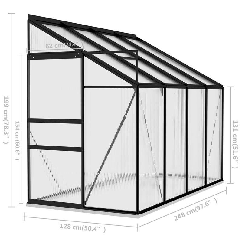 Greenhouse Anthracite Aluminium 5.24 m³