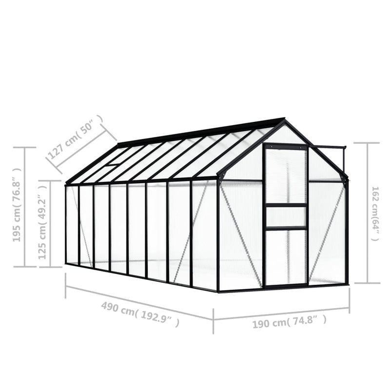 Greenhouse Anthracite Aluminium 9.31 m²