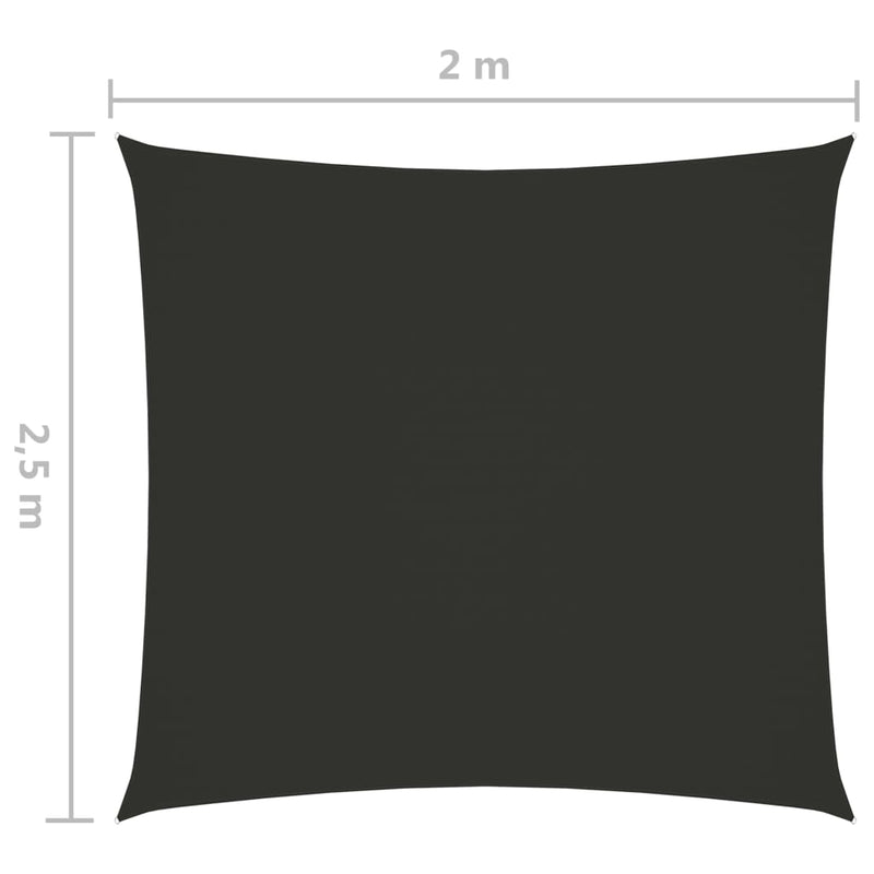 Sunshade Sail Oxford Fabric Rectangular 2x2.5 m Anthracite