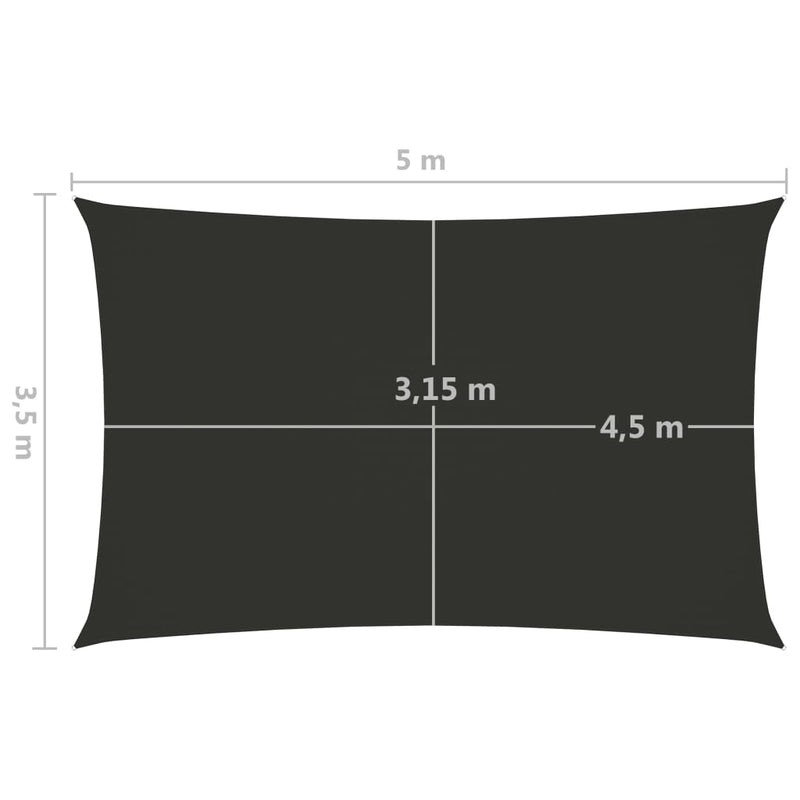Sunshade Sail Oxford Fabric Rectangular 3.5x5 m Anthracite