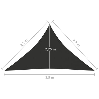 Sunshade Sail Oxford Fabric Triangular 2.5x2.5x3.5 m Anthracite