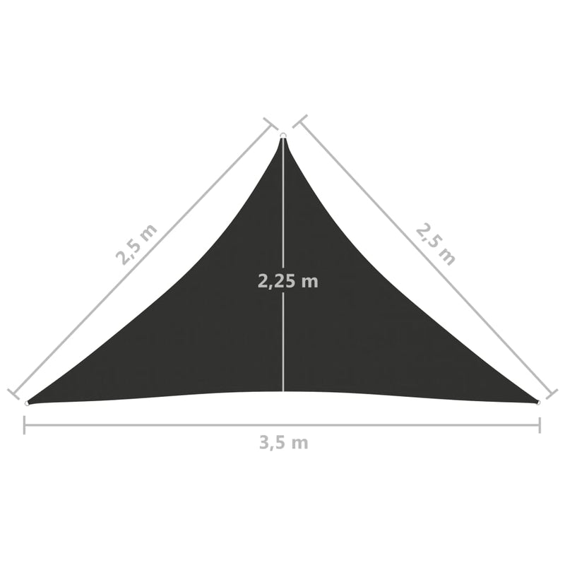 Sunshade Sail Oxford Fabric Triangular 2.5x2.5x3.5 m Anthracite