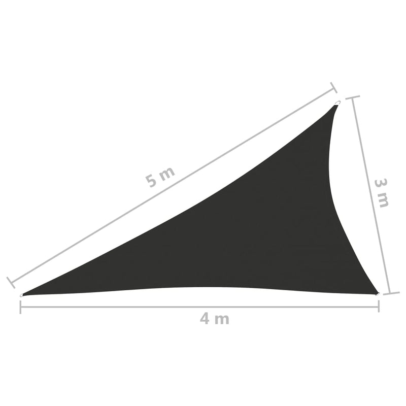 Sunshade Sail Oxford Fabric Triangular 3x4x5 m Anthracite