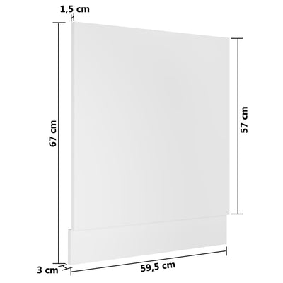 Dishwasher Panel White 59.5x3x67 cm Chipboard