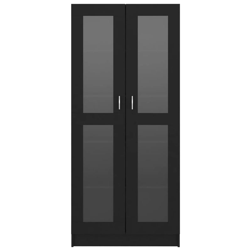 Vitrine Cabinet Black 82.5x30.5x185.5 cm Engineered Wood