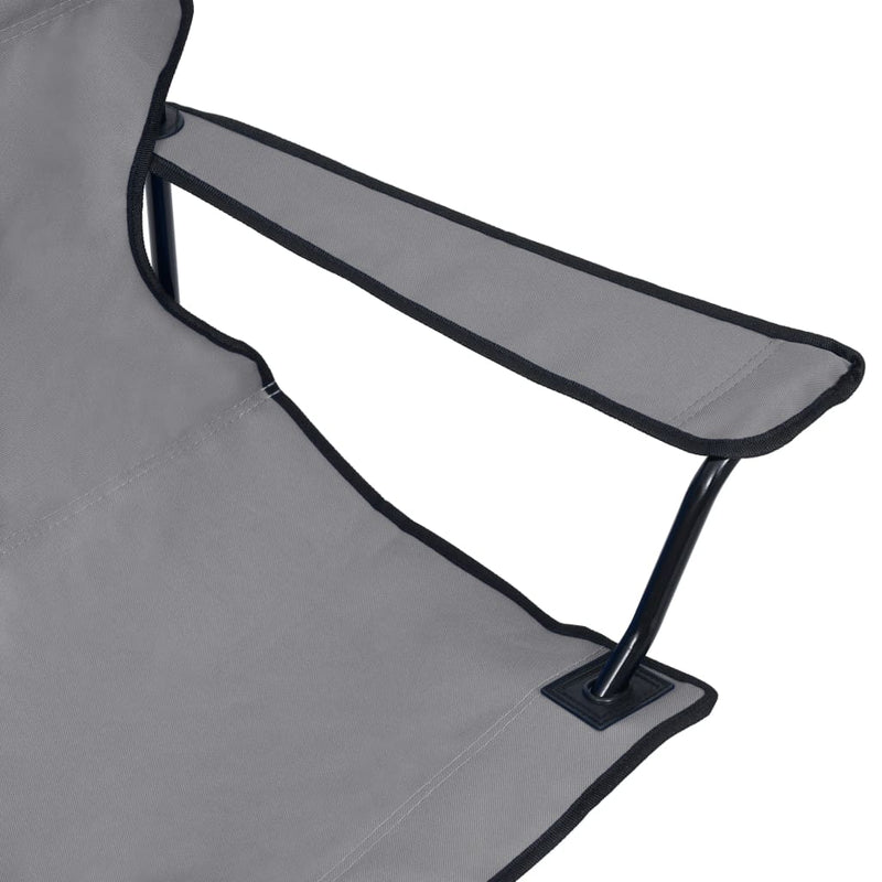 2-Seater Foldable Camping Chair Steel and Fabric Grey
