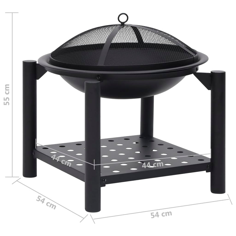 Fire Pit with Poker 54x54x55 cm Steel - Payday Deals