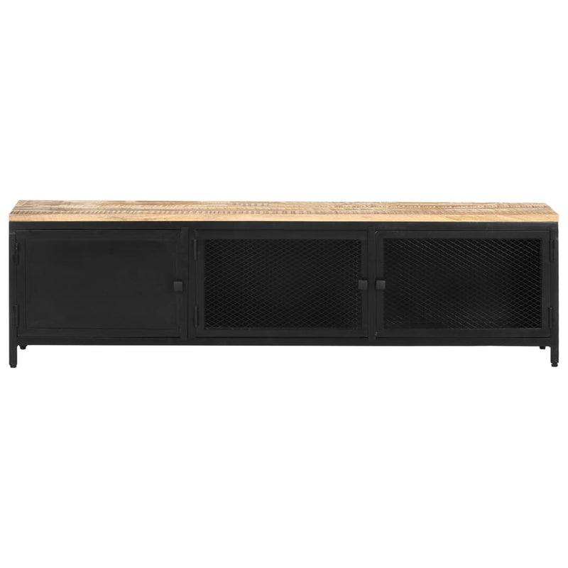 TV Cabinet 130x30x37 cm Solid Rough Mango Wood