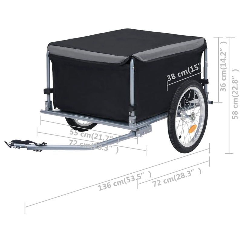 Bike Cargo Trailer Black and Grey 65 kg