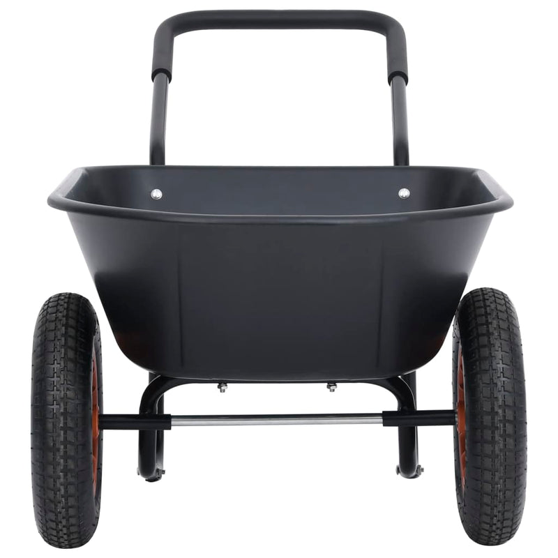 Wheelbarrow Black and Orange 78 L 100 kg
