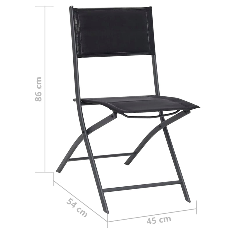 Folding Outdoor Chairs 2 pcs Steel and Textilene - Payday Deals