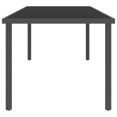 Outdoor Dining Table Anthracite 220x90x75 cm Steel and Glass