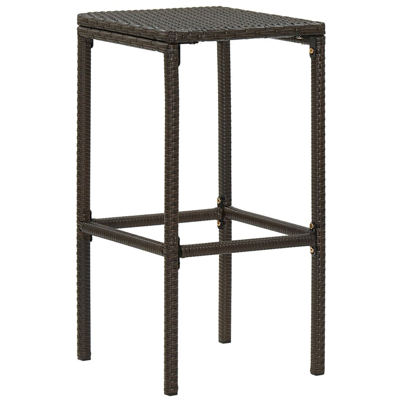 Bar Stools with Cushions 2 pcs Brown Poly Rattan - Payday Deals