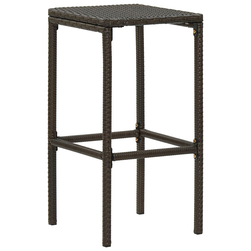 Bar Stools with Cushions 3 pcs Brown Poly Rattan - Payday Deals