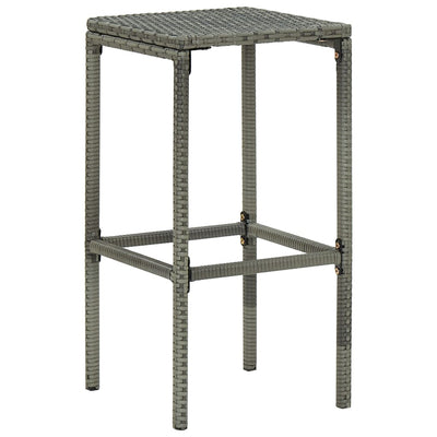 Bar Stools with Cushions 4 pcs Grey Poly Rattan - Payday Deals